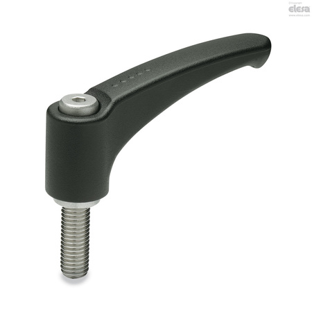 Elesa Stainless steel clamping element, threaded screw, ERM.95 SST-p-M10x20-C2 ERM-SST-p